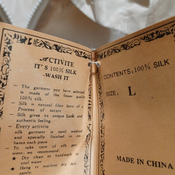 Vintage Activite 2pc silk cream coordinated set - Picture 2 of 6